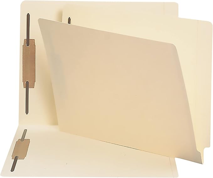 Smead Shelf-Master End Tab Fastener File Folders, 50 Count, Manila, Reinforced Straight-Cut Tabs, Letter Size (34114)