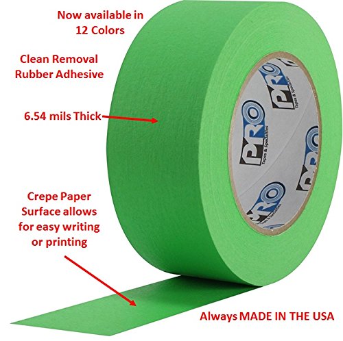 ProTapes Colored Crepe Paper Masking Tape, 60 yds Length x 2" Width, White (Pack of 1)