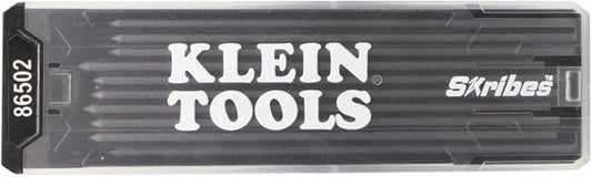Klein Tools 86502 Skribes 2.8 mm Mechanical Carpenter Pencil Lead Refills, Graphite Leads for Woodworking and Construction, Black, 10-Pack