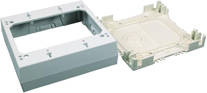 Legrand Wiremold NMW3-2 Nonmetallic Plastic Raceway for Extending Power, 2 Gang Deep Outlet Box, 1 3/8" Deep, White (1 Pack)