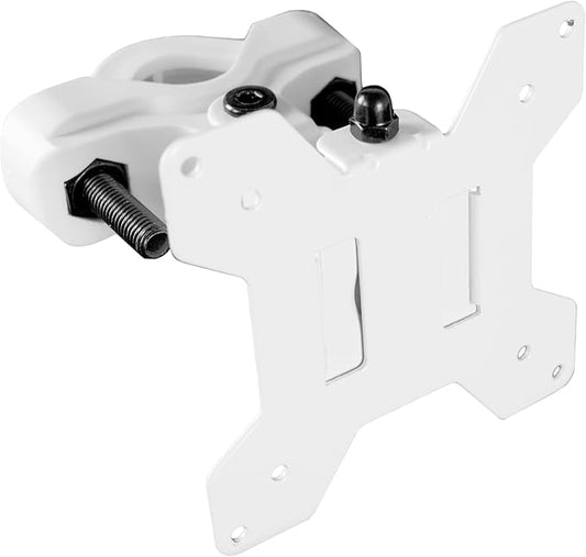 VIVO Steel Universal Bracket Pole Mount with Removable 75mm and 100mm VESA Plate, Fits up to 30 inch Screens, White, MOUNT-POLE01W