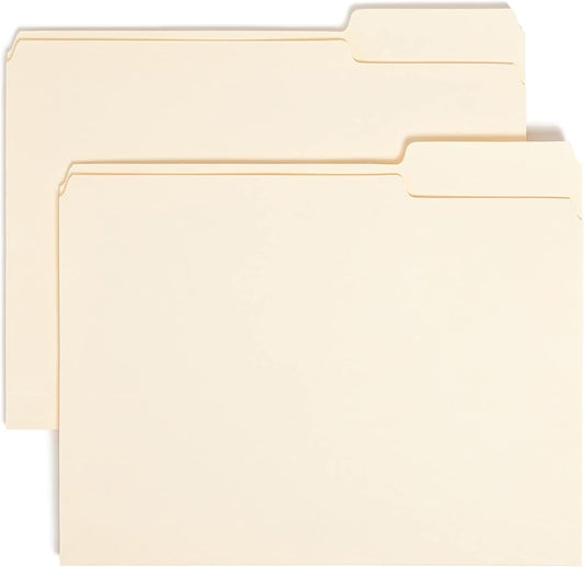 Smead File Folder, 1/3-Cut Tab Right Position, Letter Size, Manila, 100 Per Box (10333)