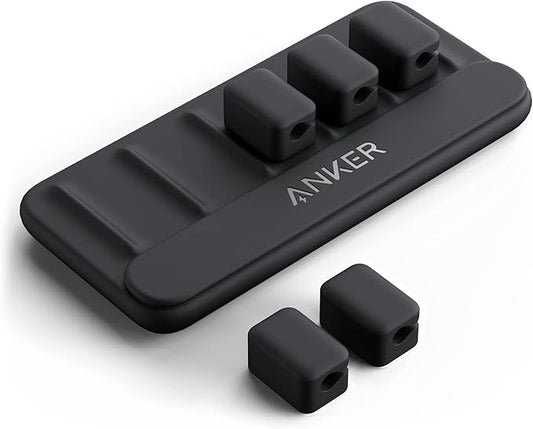 Anker Multipurpose Cord Keeper - 5 Clips for Lightning, USB C, Micro Cables & Other Wires - Sticks to Wood, Marble, Metal, Glass (Black)