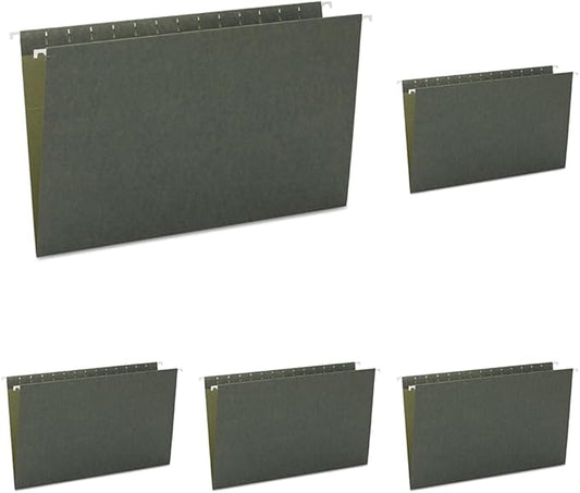 Smead Hanging File Folder, No Tabs, Legal Size, Standard Green, 25 per Box (64110) (Pack of 5)