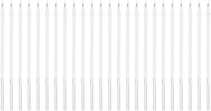 PATIKIL 0.5mm Gel Pens Refills, 24 Pack Glitter Gel Pens Sparkle Metallic Ink Fine Point Colored Refill Set for Adults Coloring Books Journaling Scrapbooking Art Drawing, White