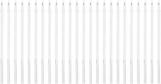 PATIKIL 0.5mm Gel Pens Refills, 24 Pack Glitter Gel Pens Sparkle Metallic Ink Fine Point Colored Refill Set for Adults Coloring Books Journaling Scrapbooking Art Drawing, White