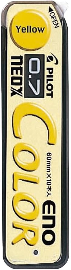 Pilot Color Mechanical Pencil Lead Eno, 0.7mm, Yellow, 10 Leads (HRF7C-20-Y)