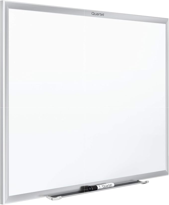 Quartet Magnetic Dry Erase White Board, 36"W x 24"H Whiteboard, Nano-Clean Surface Resists Ink Stains, Silver Aluminum Frame (SM533)