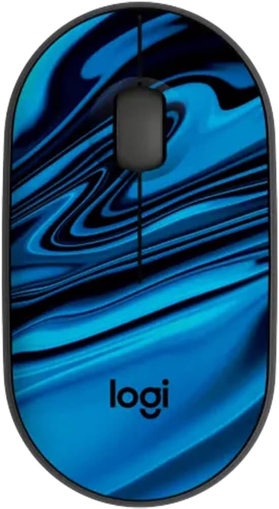 Logitech M340 Wireless Mouse with Limited Edition Prints, USB Receiver and Silent Clicks, Portable Wireless Mouse for Laptop, PC, Windows, Chrome, Surface, Blue Galaxy - Optical - 32.81 ft (Renewed)