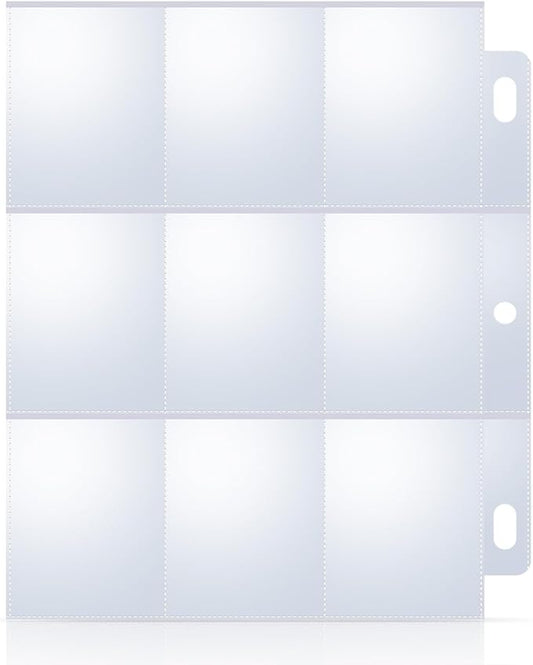 40 Pack 9 Pocket Trading Card Sleeves, Double-Sided Baseball Card Sleeves, Sheet Protectors For 3 Ring Binder, Photocard Holder Page Protectors For Trading Sports & Game Cards