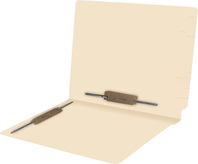 Manila File Folders, Doctor Stuff, Manila Letter Size Reinforced End Tab Folders with 2” Bonded Fastener on Inside Front and Back in Positions 3 & 5, 11 pt Manila Stock, Box of 50