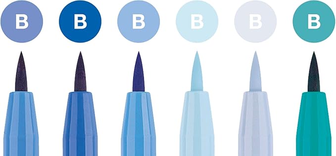 Faber-Castell Pitt Artists Shades of Blue Pen Brush (Wallet of 6)
