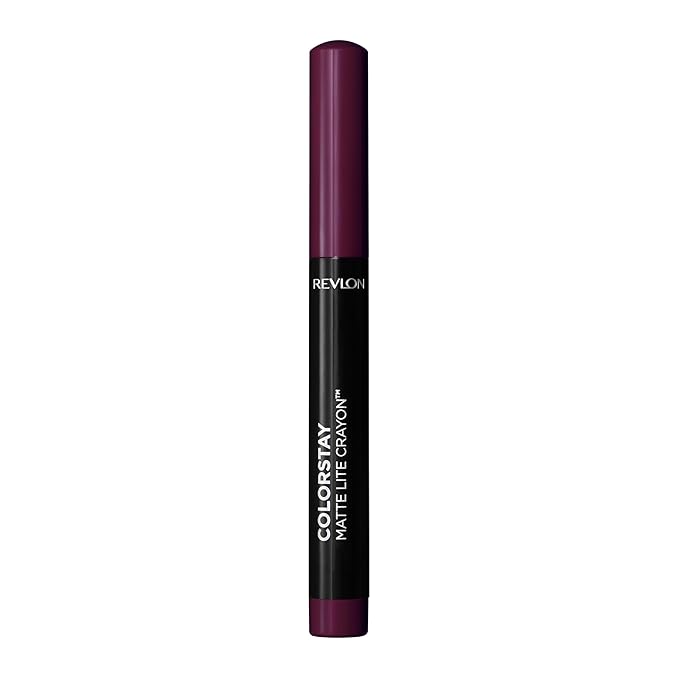 REVLON ColorStay Matte Lite Crayon Lipstick with Built-in Sharpener, Smudge-proof, Water-Resistant Non-Drying Lipcolor, 012 On Cloud Wine, 0.049 oz