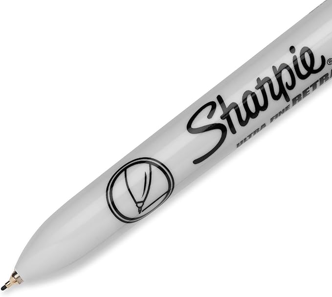 Sharpie Retractable Permanent Markers, Ultra Fine Point, Black, 3 Count