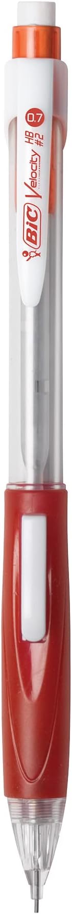 BIC Velocity Mechanical Pencils, With Colorful Barrel, Medium Point (0.7mm), 6-Count Pack Mechanical Pencils With Eraser and Lead Refills