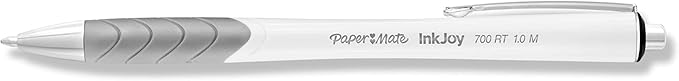 Paper Mate InkJoy 700RT Retractable Ballpoint Pens Medium Point White Barrel Black Ink 12 Count