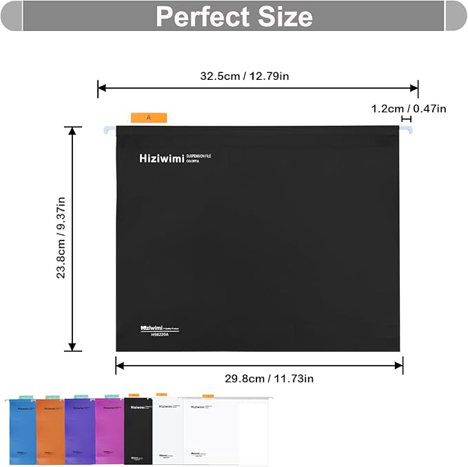 15 Pcs Black Polypropylene Letter Size File Folders with Tabs and Inserts for Organizing Bulky Files, Medical Charts, School Desktop Storage