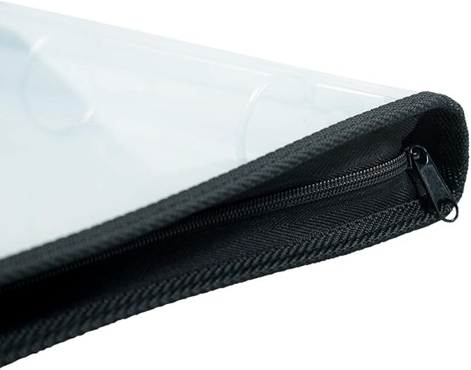 JAM PAPER Plastic Zipper 1.5 inch Binder - Clear 3 Ring Binder - Sold Individually