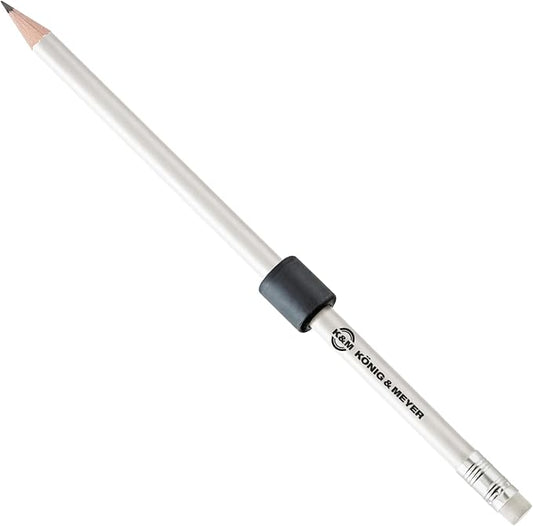 K&M Konig & Meyer Magnetic Pencil/Pen Holder with White Colored Pencil - Magnetic Holder with Strong Adhesive Great for Music and Orchestra Stands - 0.01kg