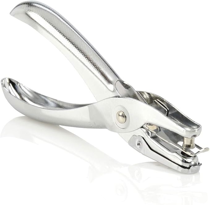 Swingline 1 Hole Punch, Hole Puncher, 5 Sheet Punch Capacity, Classic, Chrome, 2-Pack (74005)