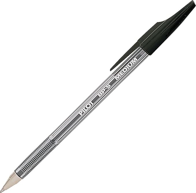 PILOT The Better Ball Point Pen Refillable Ballpoint Stick Pens, Medium Point, Black Ink, 12-Pack (35711)