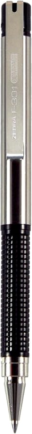 Zebra Pen F-301 Compact Ballpoint Stainless Steel Fine Point 0.7mm Ballpoint 1-Pack – Easy-Glide Ink, Non-Slip Grip, Metal Clip, Refillable with F-Refill, Professional Design (27114)