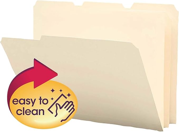 Smead Poly File Folder, 1/3-Cut Tab, Letter Size, Manila, 12 per Pack (10510)