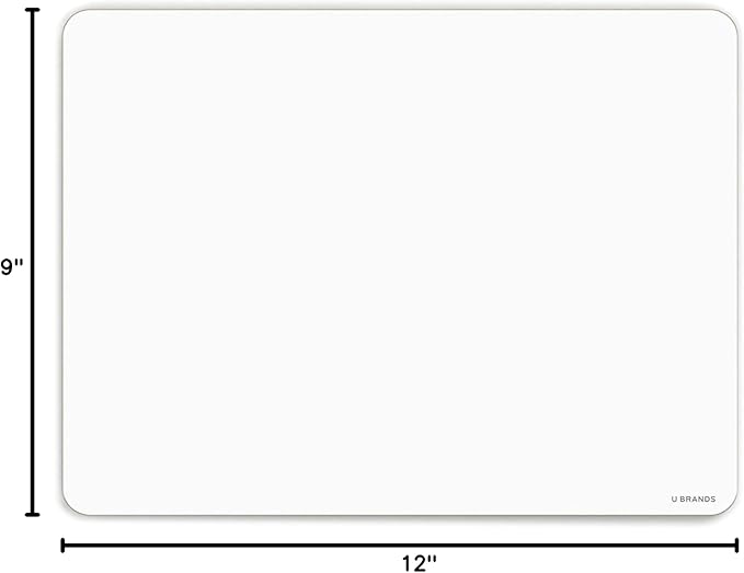 U Brands Dry Erase Lap Boards, Double Sided, Small White Board, 9" x 12" Inches, 10 Count