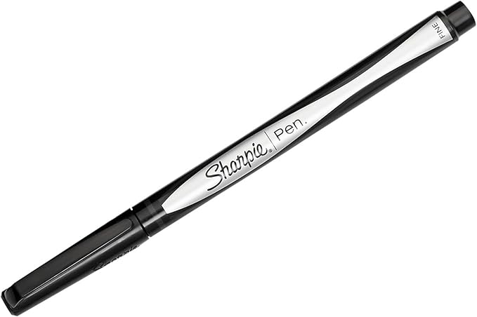 Sharpie Felt Tip Pens, Fine Point (0.4mm), Felt Tip Markers, Black, 12 Count - Journaling, Art, Drawing, Teacher, Back to School