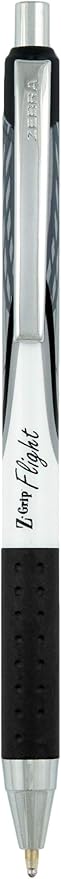 Zebra Pen Z-Grip Flight Retractable Ballpoint Pen, Bold Point 1.2mm, Black Ink, School Supplies, Teacher Supplies, and Office Supplies, Smooth Writing, Quick-Drying, 5-Pack (21915)