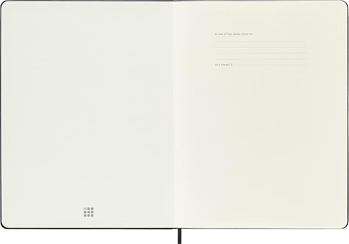 Moleskine Classic Notebook, Extra Large, Plain, Black, Hard Cover (7.5 x 10)