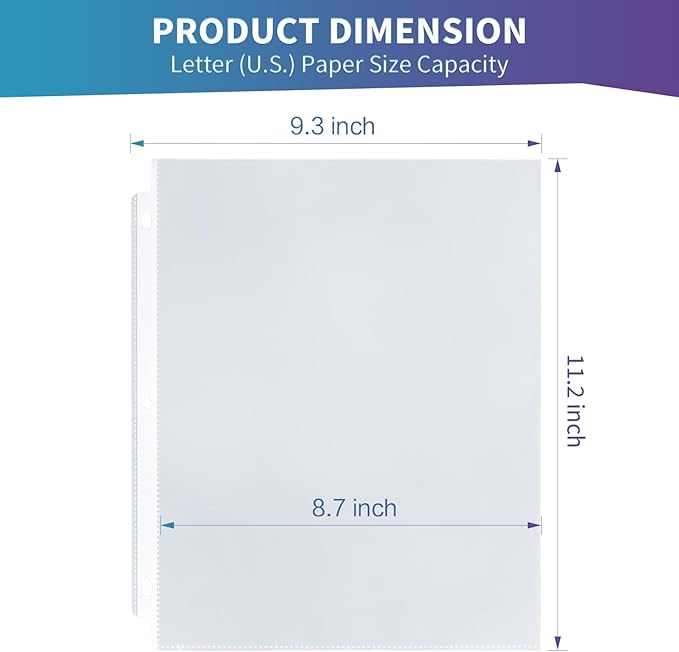 Tamaki Sheet Protectors for 3 Ring Binder, 70 Pack Premium Clear Page Protector 8.5 x 11 inch, Plastic Sleeves Top Loading Paper Sheets Document Sleeve Letter Size