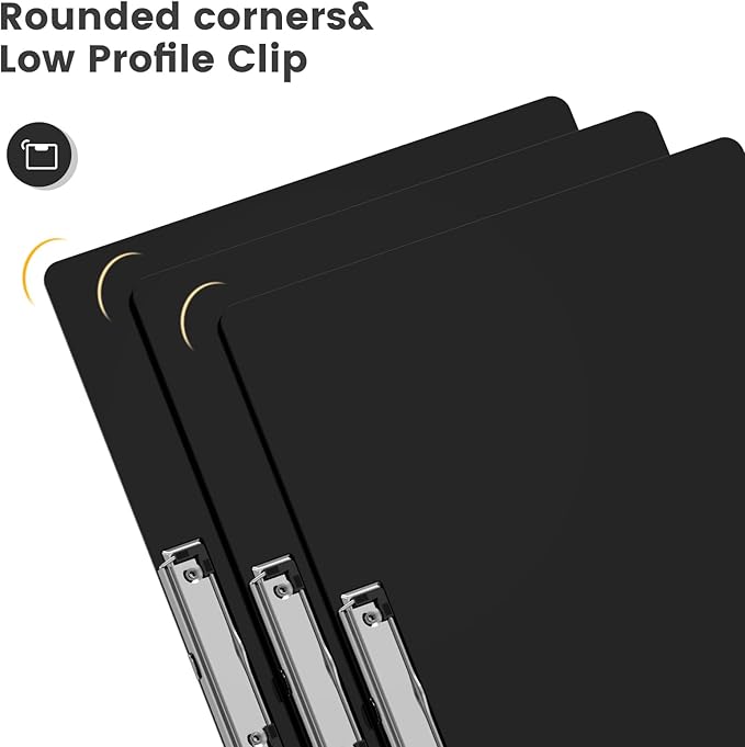 Extra Large 11x17 Clipboards, Plastic Black Drawing Boards, Horizontal Clip Board, Landscape Layout. Suitable for Watercolor, Sketching, Painting. Art & Drafting Supply(Pack of 6)