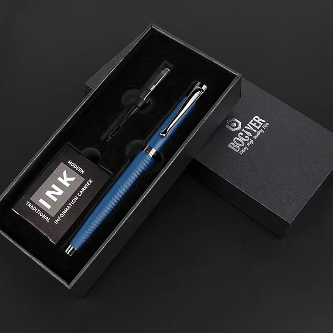 Luxury Fountain Pen Set,Ink Pen for Smooth Writing,Medium Nib,Includes 10 Ink Cartridges&Ink Converter,Best Pen Gift Case for Men & Women,fancy,Journaling,Executive Office pen-Black