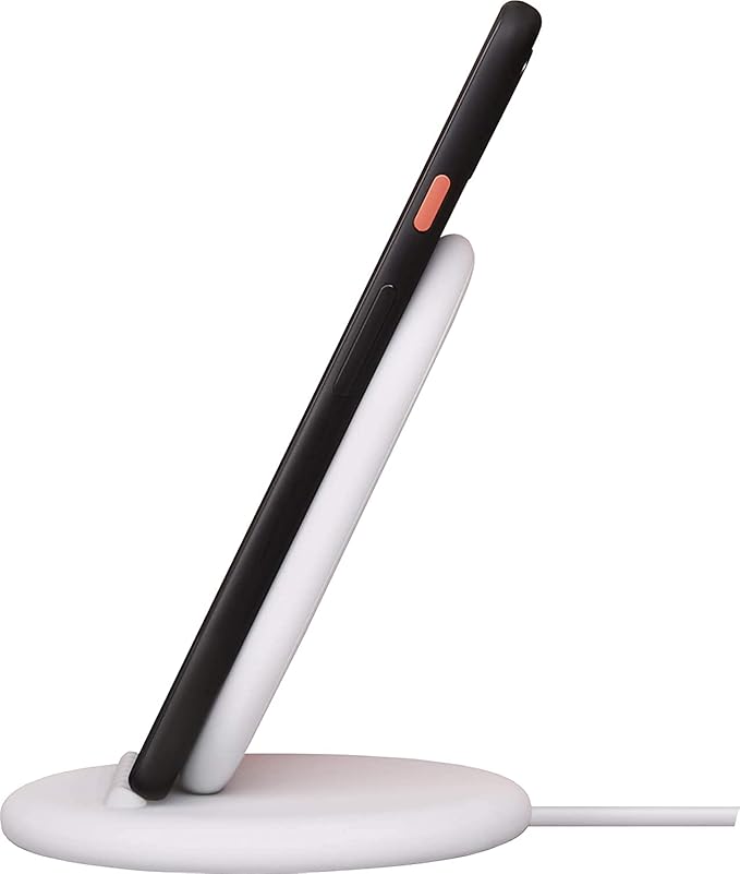 Google Stand Wireless Charger Qi-Certified, Fast Charging iPhone 12 Pro, 12 Pro Max, 12 mini, 12, iPhone 11 Pro, 11 Pro Max, 11, iPhone SE (2nd Generation)- Retail Packaging (White)