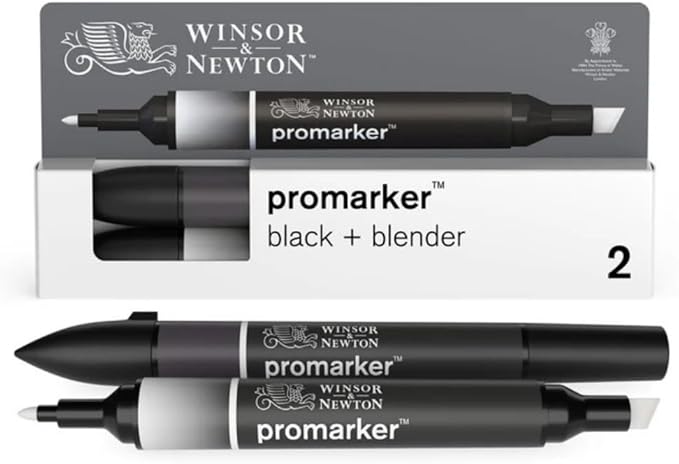 Winsor & Newton ProMarker Set, 2 Count, Black + Blender