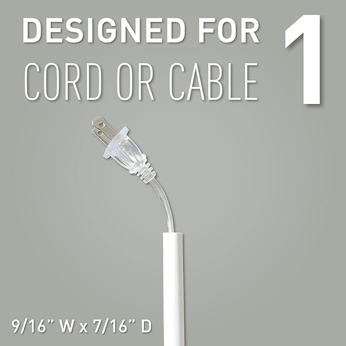 Legrand Wiremold C18 Cordmate Outside Elbow Elbow Cord Cover, Organizer for Wall, Holds 1 Cord or Cable, White (1 Pack)