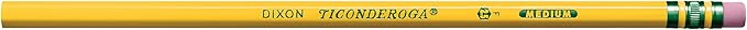 Ticonderoga Wood-Cased Pencils, Unsharpened, #2.5 F Medium, Yellow, 12 Count