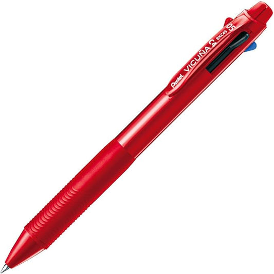 Pentel Ballpoint Pen Vicuna, Extra Fine, Black, Red, Blue, Green, Red (BXC45B)