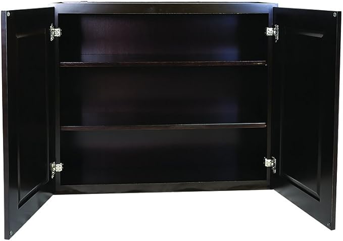 Design House Brookings Shaker Fully Assembled Wall Kitchen Cabinet W3336, 33 W x 12 D x 36 H, Brown, Solid Wood, Design House, 569038