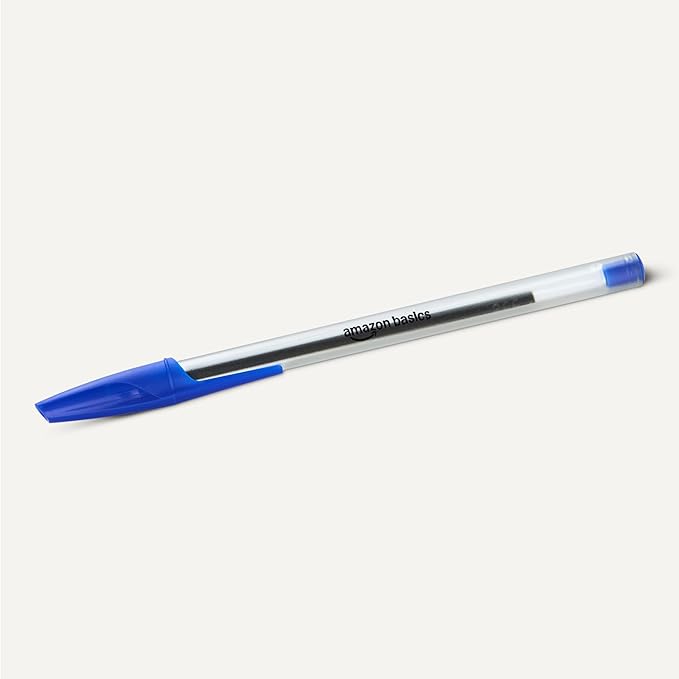 Amazon Basics Ballpoint Pens, Medium Point 1.0mm, Blue Ink, 36-Pack
