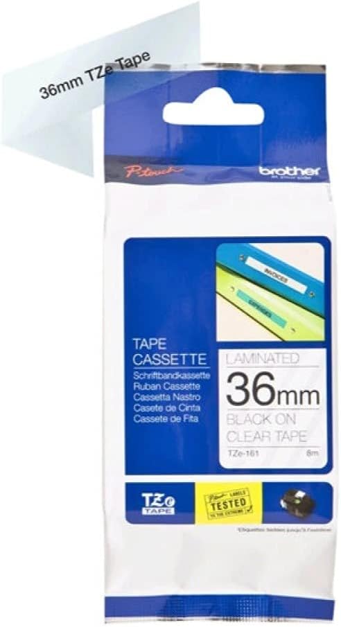 Brother Laminated Black on Clear 1.5 Inch Tape - Retail Packaging (TZe161) - Retail Packaging