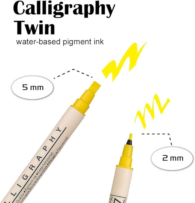 Zig Memory System Calligraphy Markers, Multicolor, 8-Pack