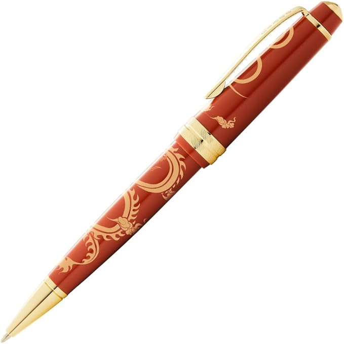 Cross Bailey Light 2024 Year of the Dragon Polished Amber Resin and Gold Tone Ballpoint Pen with Pad Printing