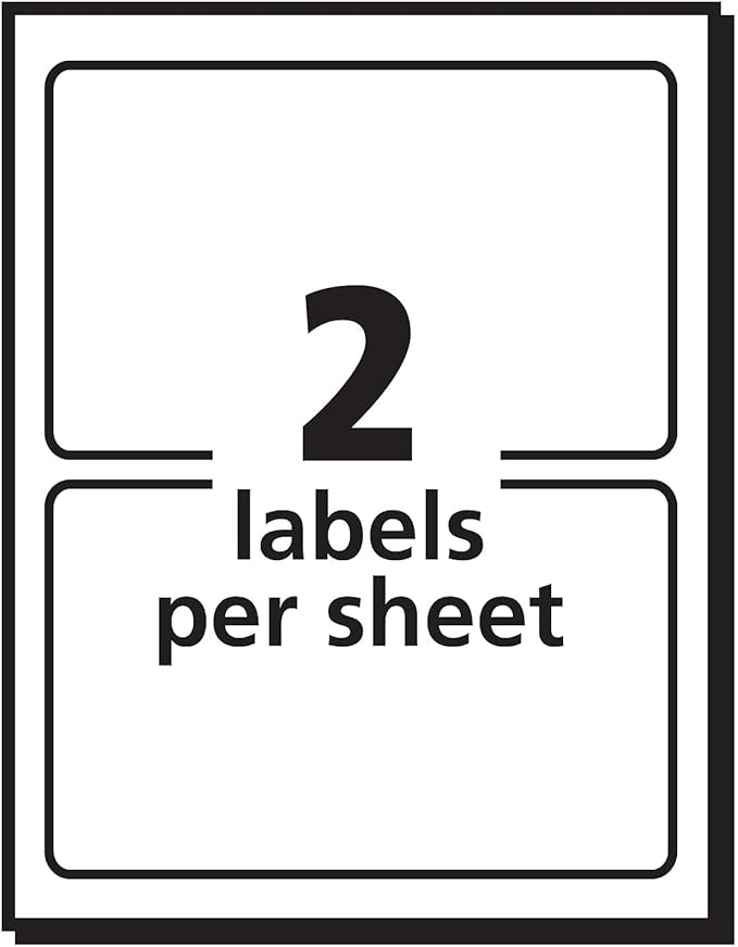 Avery Adhesive Laser/Inkjet Name Badge Labels, 2 1/3-inch x 3 3/8-inch, White with Blue Border, 100 Labels Per Pack (5144)