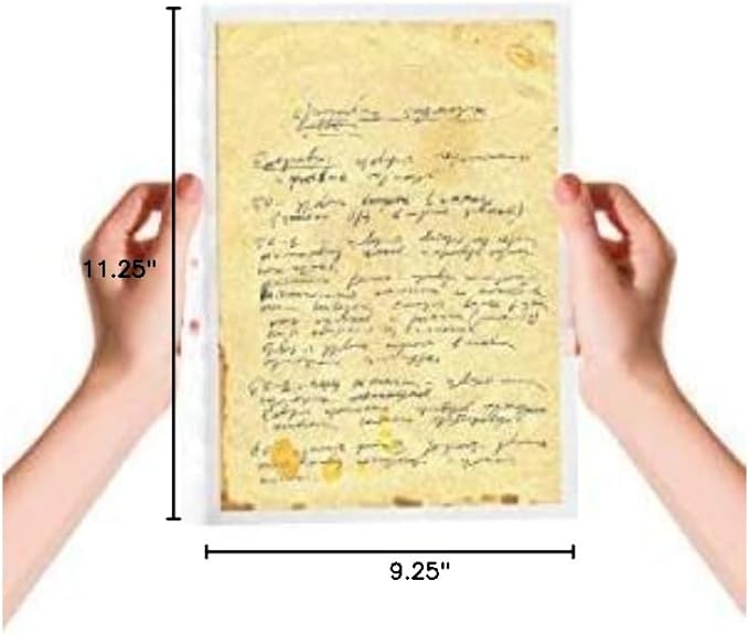 Rubex Sheet Protectors 8.5 x 11 inch Clear Page Protectors Plastic Sleeves Reinforced 11 Hole fit for 3 Ring Binder Top Loading 9.25 x 11.25 inch (50 Sheets)