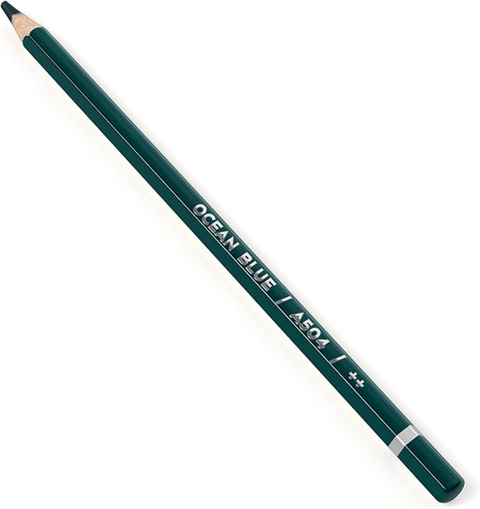 Arteza Professional Watercolor Pencils, Pack of 3, A504 Ocean Blue, Water-Soluble Pencils for Coloring, Blending, Layering & Watercolor Techniques