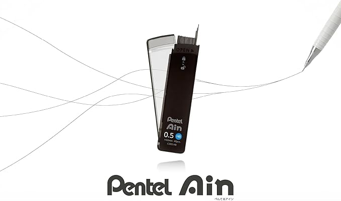 Pentel Ain Leads Refill for Mechanical Pencil | 0.2mm | HB | 20pcs
