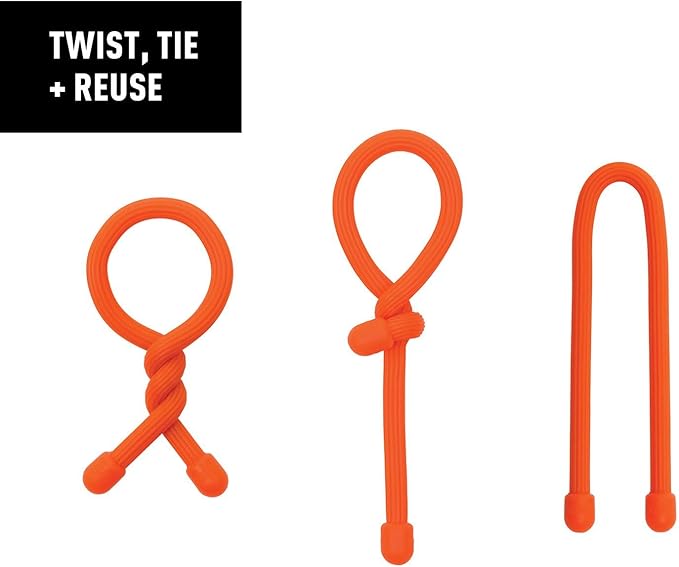 Nite Ize Gear Tie Original Reusable Rubber Twist Tie - Strong Bendable Wire for Indoor & Outdoor Use - Durable Rubber Exterior - Waterproof, UV-Resistant & Flexible Organizer - 24 inch (3 Pack)