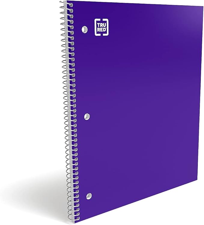 STAPLES Accel 1‑Subject Notebook, 8.5” x 11”, College Ruled, 100 Sheets, Purple
